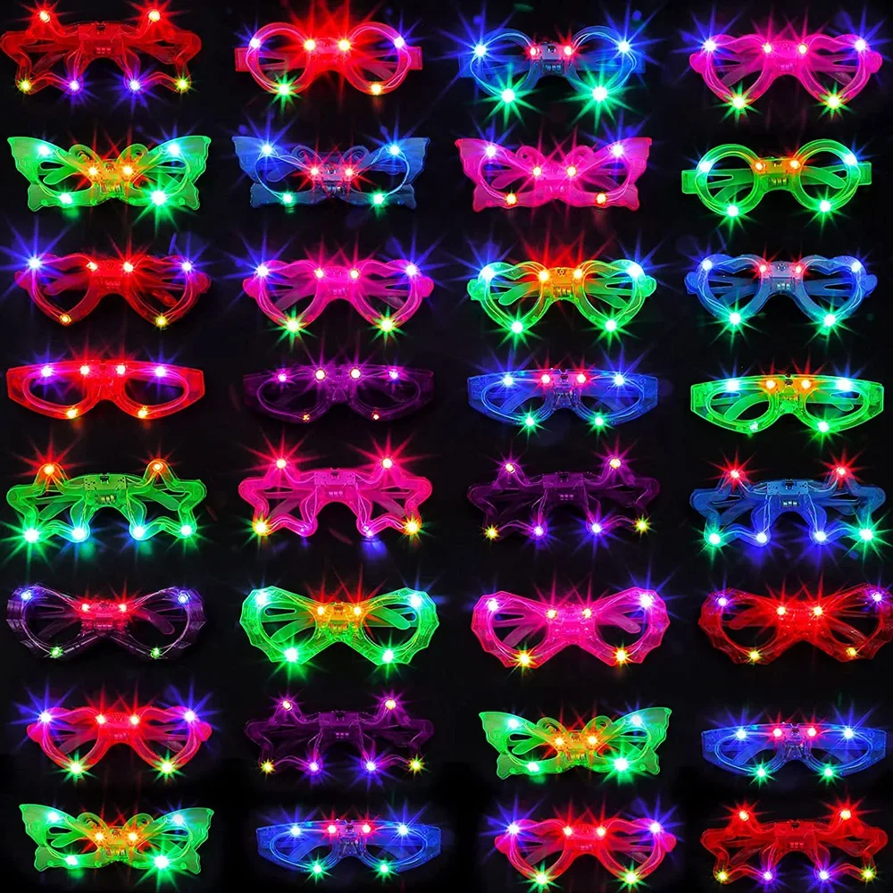 Glow In The Dark Party Glasses - LED Glasse Neon Karanlıkta Parlayan Parti