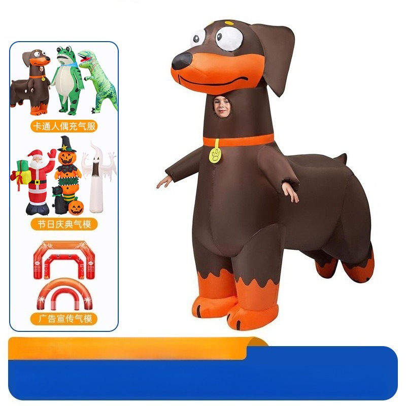 Costumes - Dachshund Şişme Tam Kostüm Uzun Sosis