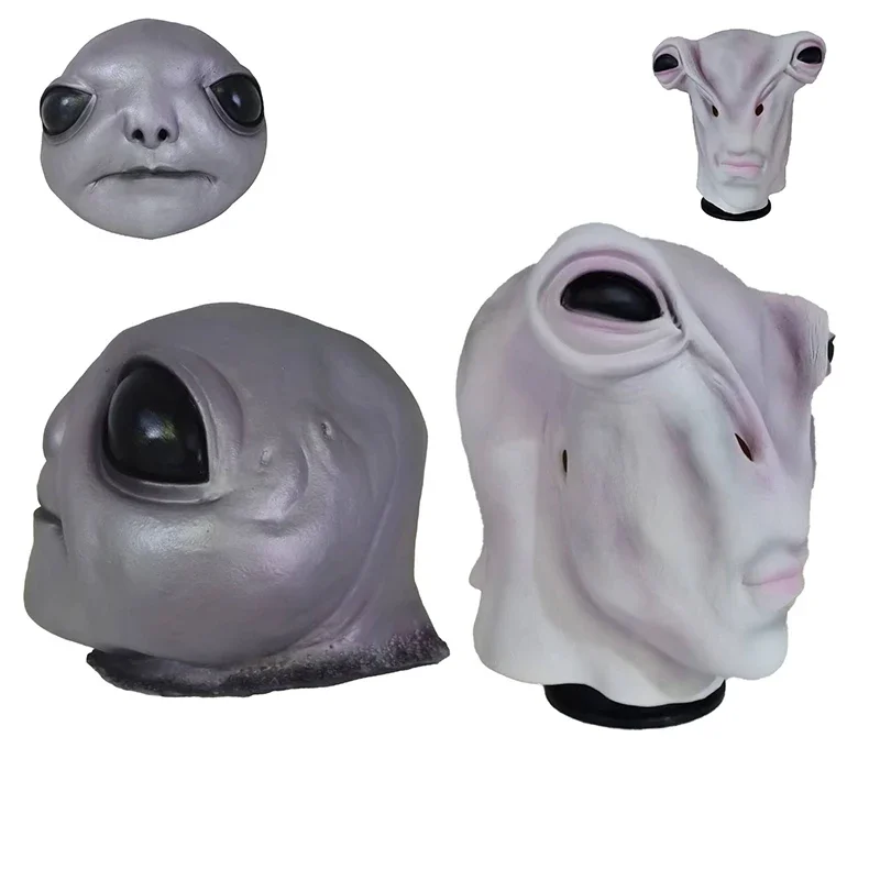 Latex Alien Mask Realistic - Yetişkinler için Gerçekçi Uzaylı Kostümü Baş