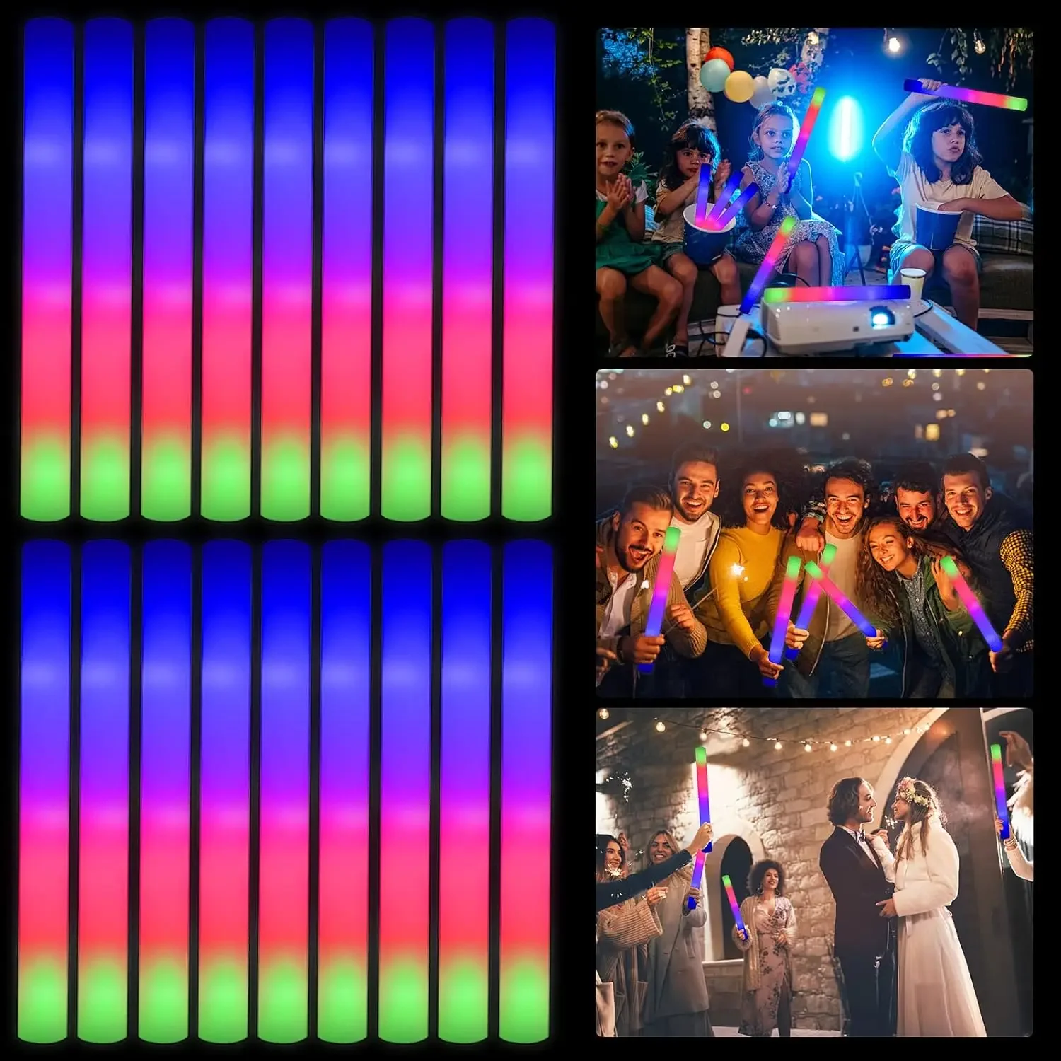 1Z-50PCS Led Köpük Işık Çubukl - Flashing Led Foam Sticks Party incelemesi ve fiyatı