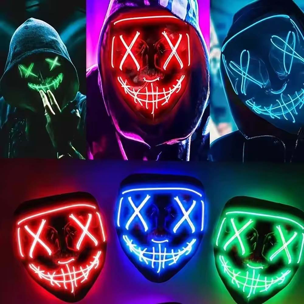 Kablosuz Neon LED Işıklı Maske - Led Purge Mask Halloween incelemesi ve fiyatı
