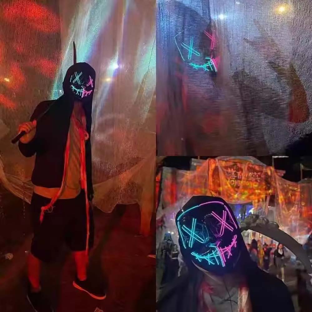 Kablosuz Neon LED Işıklı Maske - Led Purge Mask Halloween incelemesi ve fiyatı