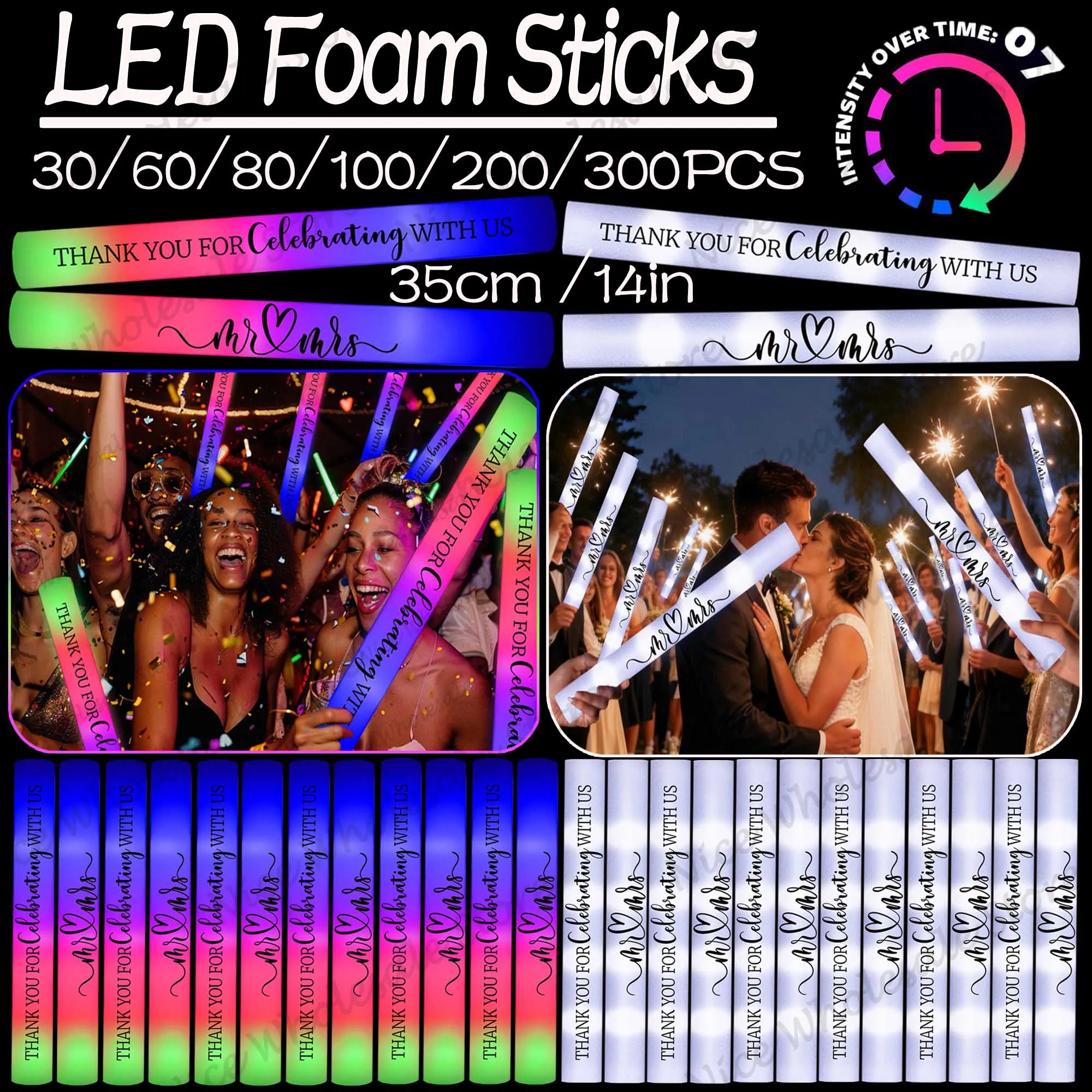 Toplu LED Işıklı Çubuklar 100- - Flashing Led Foam Sticks Party incelemesi ve fiyatı